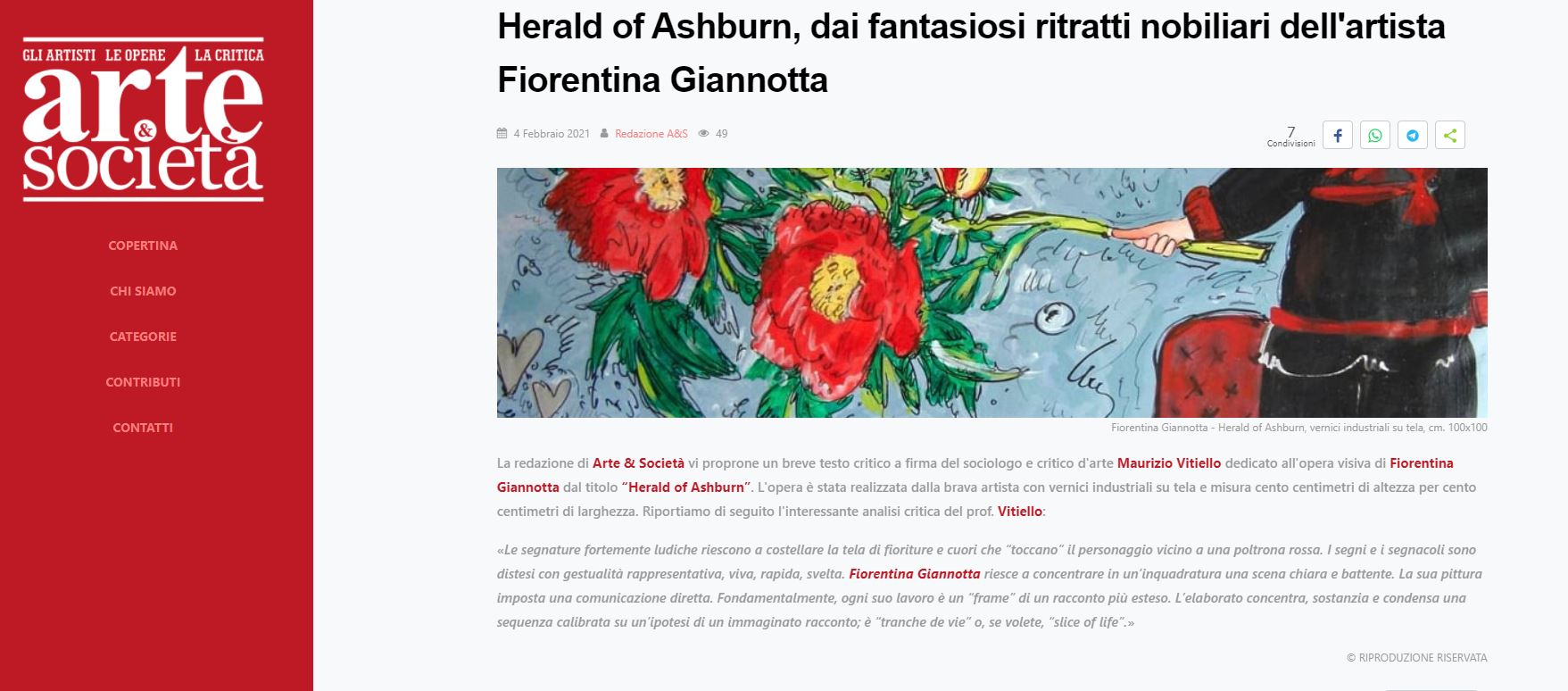 Maurizio Vitiello ~ in "Arte e Societ"