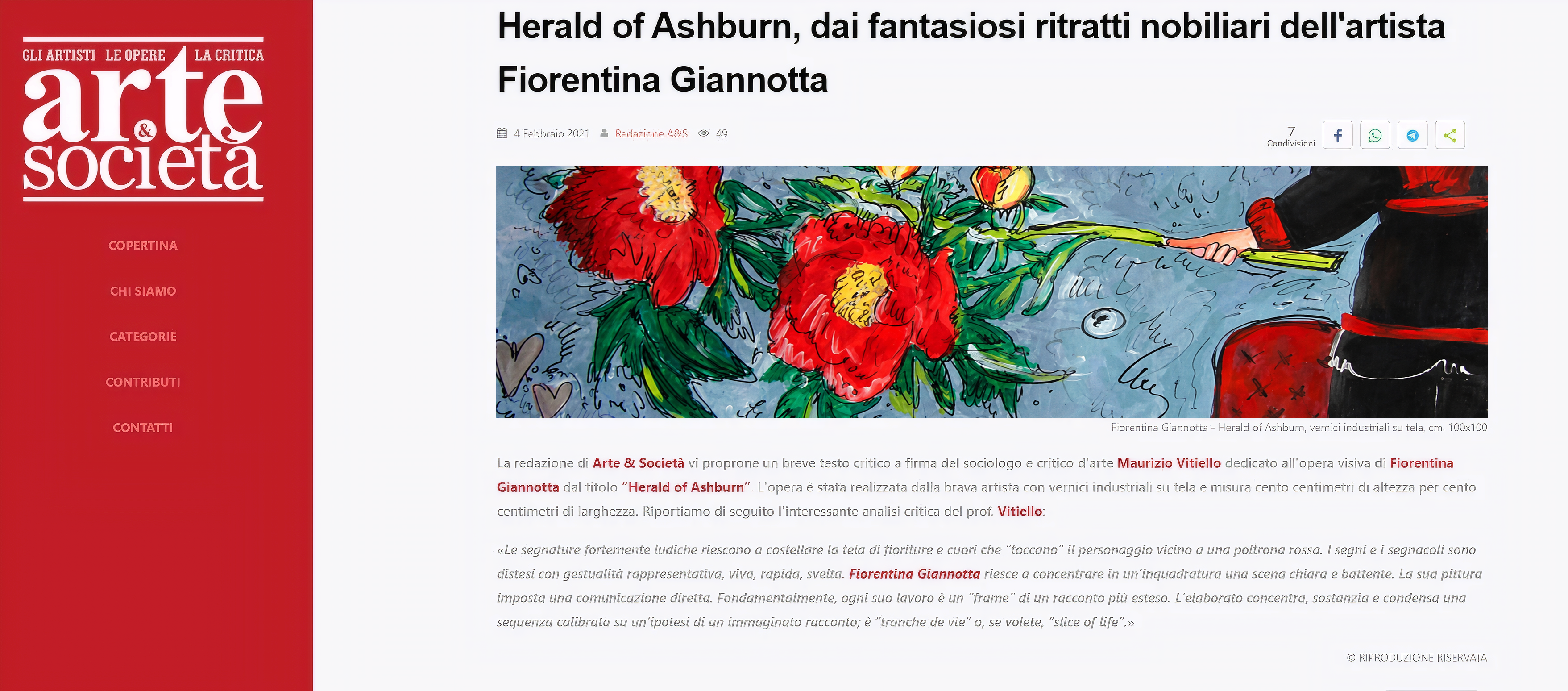 Maurizio Vitiello ~ in "Arte e Società"